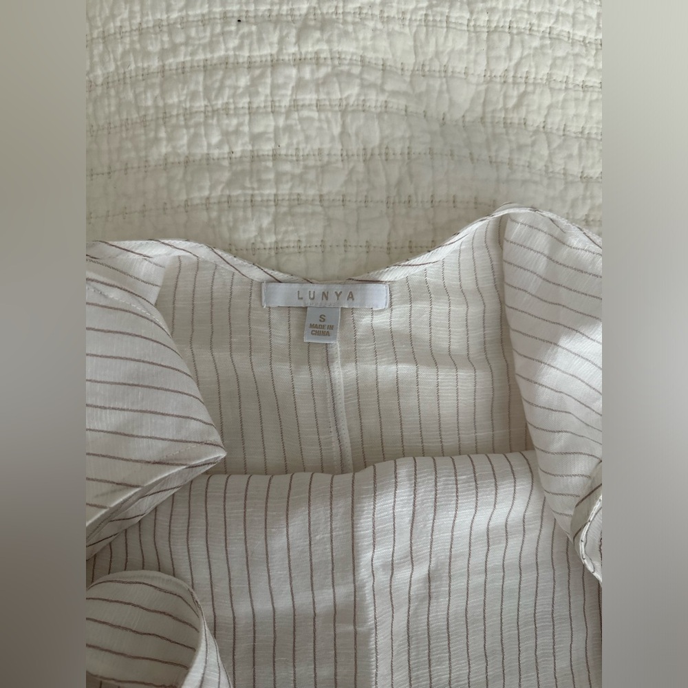 NWOT 🤎🤍 Lunya Resort Linen Silk Romper Jumpsuit Playsuit One Piece - Picture 6 of 9